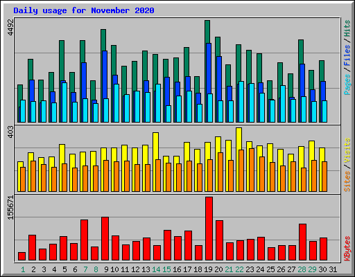 Daily usage for November 2020