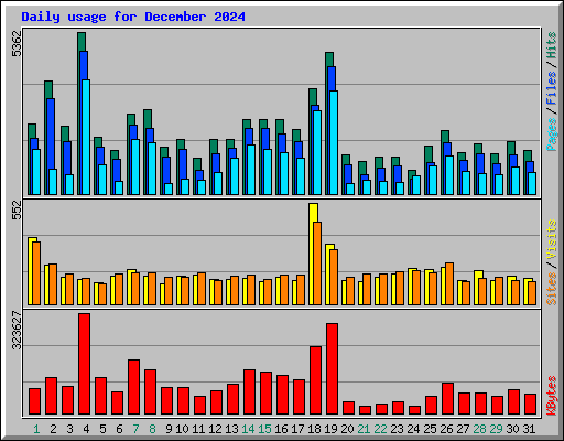 Daily usage for December 2024