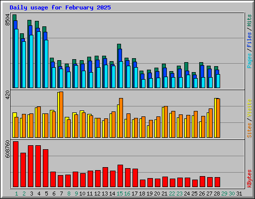 Daily usage for February 2025