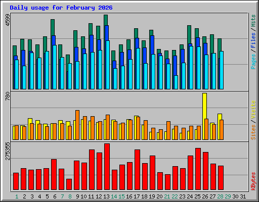 Daily usage for February 2026
