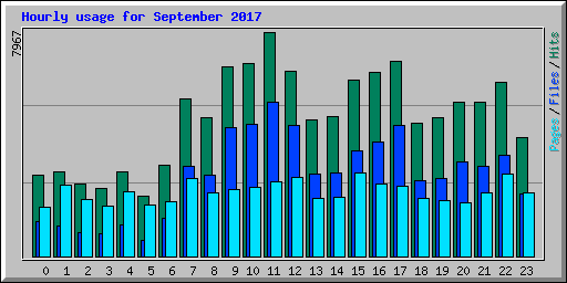 Hourly usage for September 2017