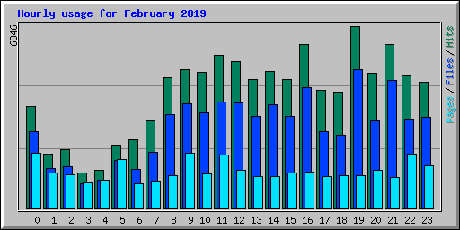 Hourly usage for February 2019