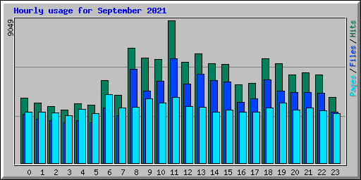 Hourly usage for September 2021