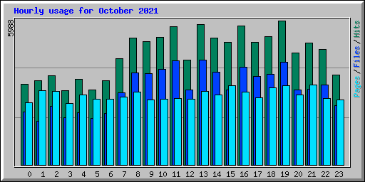 Hourly usage for October 2021